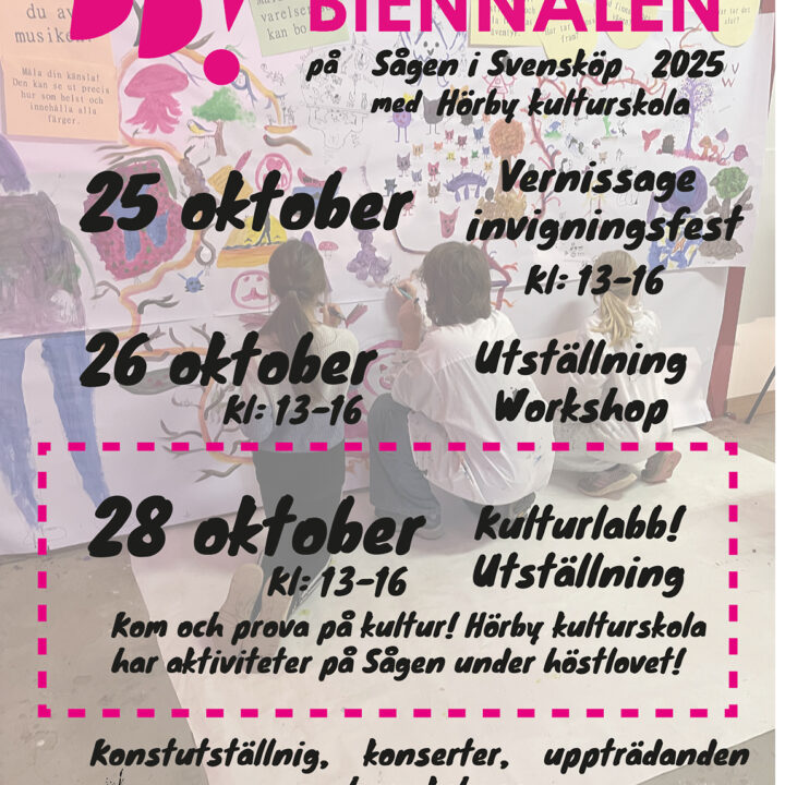Utställning, workshops och filmvising på Sågen i Svensköp!